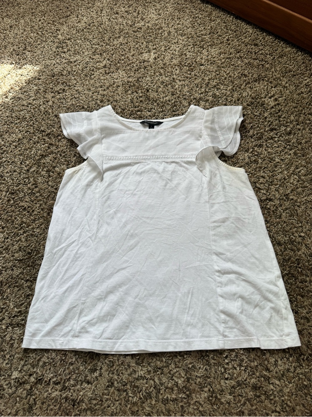 Banana Republic White Ruffle Sleeve Blouse